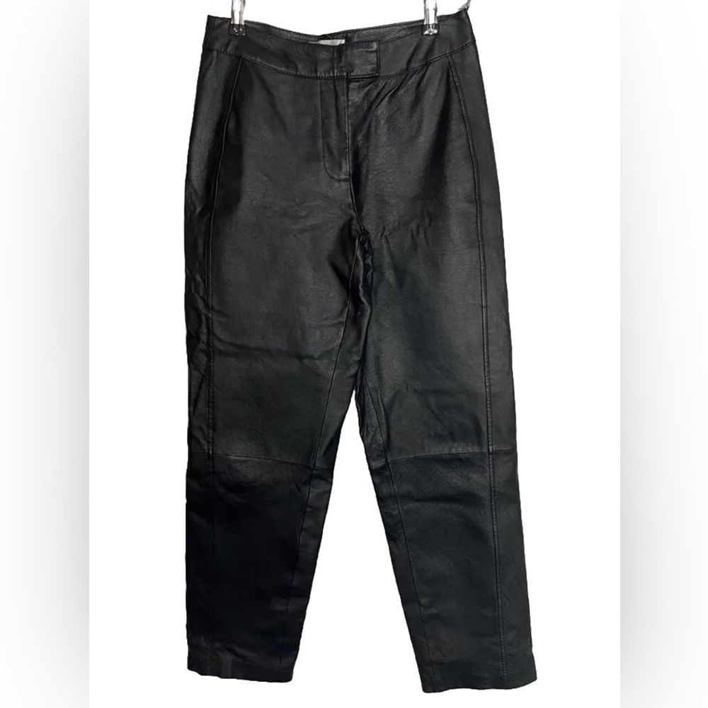 Bagatelle 100% LEATHER Lined Black Straight Pants 31-2597-8 Size 4P